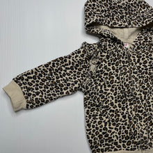 Load image into Gallery viewer, Girls Seed, leopard print cotton zip hoodie sweater, GUC, size 0,  
