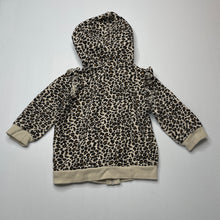 Load image into Gallery viewer, Girls Seed, leopard print cotton zip hoodie sweater, GUC, size 0,  