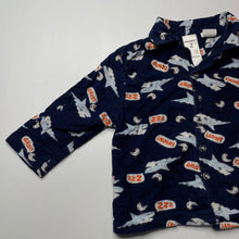 Load image into Gallery viewer, Boys Brilliant Basics, flannel cotton pyjama top, sharks, FUC, size 2,  