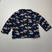 Load image into Gallery viewer, Boys Brilliant Basics, flannel cotton pyjama top, sharks, FUC, size 2,  