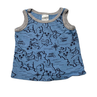 Boys Target, blue cotton singlet top, EUC, size 000,  