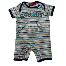 Load image into Gallery viewer, Boys Sprout, striped cotton romper, FUC, size 000,  