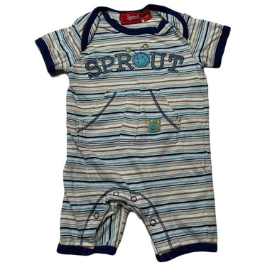 Boys Sprout, striped cotton romper, FUC, size 000,  