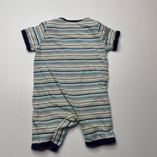 Load image into Gallery viewer, Boys Sprout, striped cotton romper, FUC, size 000,  