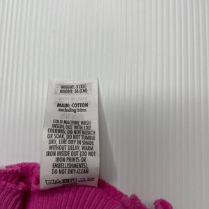 Girls Bonds, pink ribbed cotton singlet top, EUC, size 0000,  