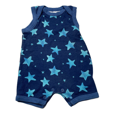 unisex Dymples, blue cotton romper, GUC, size 0000,  