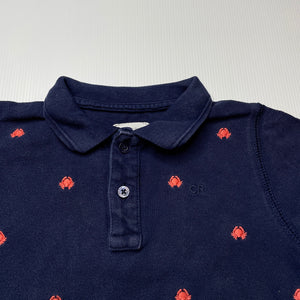 Boys Country Road, embroidered navy cotto polo shirt top, FUC, size 4,  