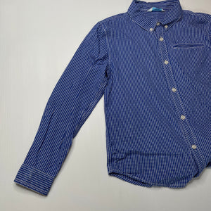 Boys Cotton On, blue check lightweight cotton long sleeve shirt, EUC, size 11,  