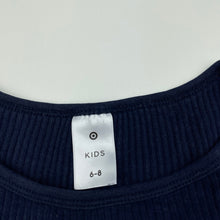 Load image into Gallery viewer, Girls Target, navy ribbed cotton long sleeve top, GUC, size 6-8,  