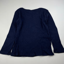 Load image into Gallery viewer, Girls Target, navy ribbed cotton long sleeve top, GUC, size 6-8,  