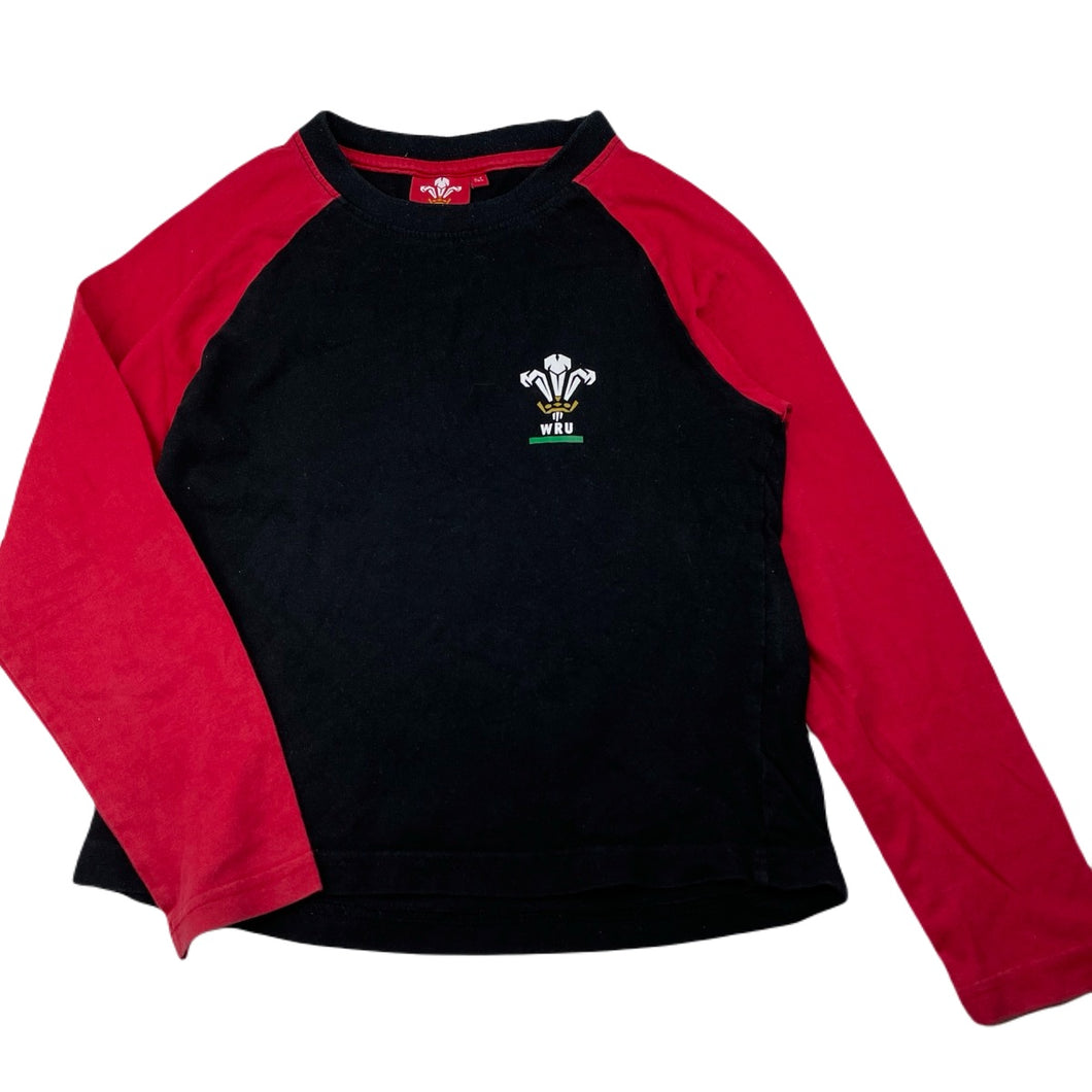 unisex WRU, Wales Rugby Union cotton long sleeve top, FUC, size 6-7,  