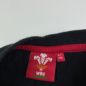 unisex WRU, Wales Rugby Union cotton long sleeve top, FUC, size 6-7,  