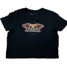 Load image into Gallery viewer, Girls Aerosmith, stretchy cropped t-shirt / top, L: 38cm, armpit to armpit: 39cm, GUC, size 12-14,  