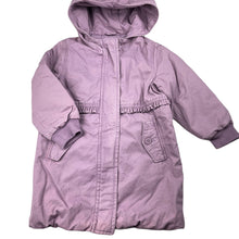 Load image into Gallery viewer, Girls GAP, purple cotton zip up jacket / coat, L: 51cm, discolouration, FUC, size 4,  