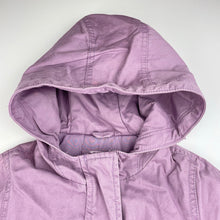Load image into Gallery viewer, Girls GAP, purple cotton zip up jacket / coat, L: 51cm, discolouration, FUC, size 4,  