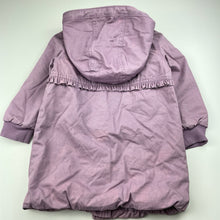 Load image into Gallery viewer, Girls GAP, purple cotton zip up jacket / coat, L: 51cm, discolouration, FUC, size 4,  