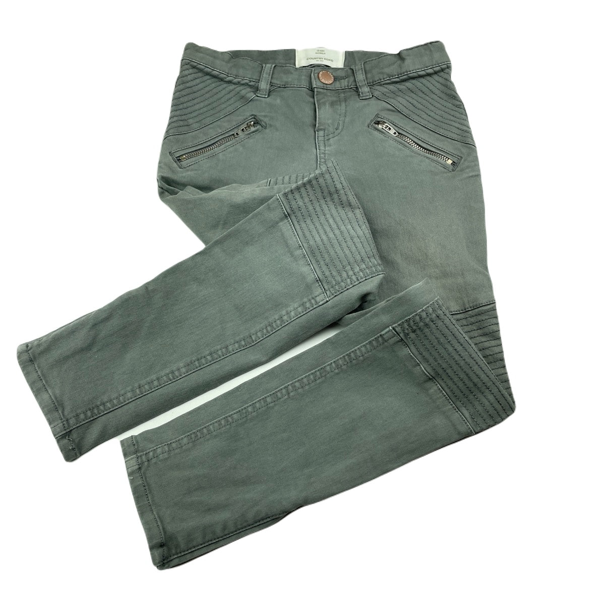 Country Road, grey stretch denim pants, adjustable, size label 
