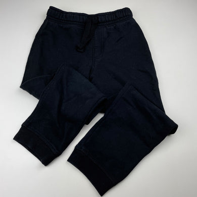 Boys Anko, black fleece lined track pants, elasticated, Inside leg: 45cm, FUC, size 6,  