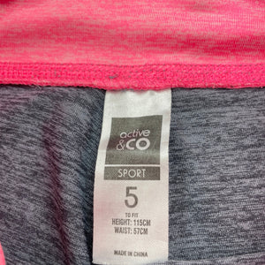 Girls Active & Co, cropped sports / activewear leggings, Inside leg: 34cm, GUC, size 5,  