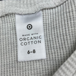 unisex Target, organic cotton blend waffle long sleeve top, GUC, size 6-8,  