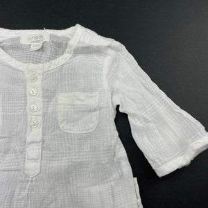 Girls purebaby, lightweight organic cotton long sleeve top, GUC, size 0000,  