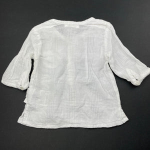 Girls purebaby, lightweight organic cotton long sleeve top, GUC, size 0000,  
