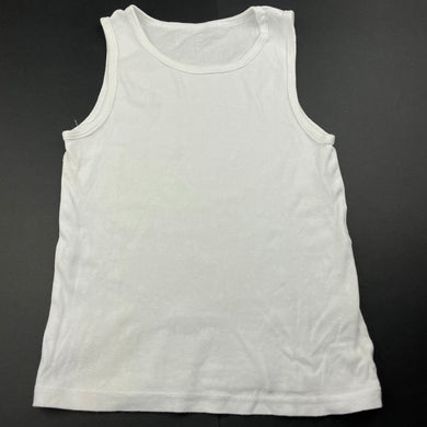 unisex Brilliant Basics, white cotton singlet / tank top, GUC, size 8-10,  