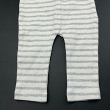 Load image into Gallery viewer, unisex Cotton On, grey &amp; white stripe leggings / bottoms, elasticated, EUC, size 000,  