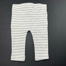 Load image into Gallery viewer, unisex Cotton On, grey &amp; white stripe leggings / bottoms, elasticated, EUC, size 000,  