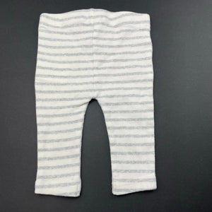 unisex Cotton On, grey & white stripe leggings / bottoms, elasticated, EUC, size 000,  
