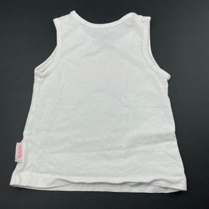 Girls Fred Bare, white cotton singlet / tank top, FUC, size 0,  