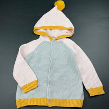 Load image into Gallery viewer, Girls Seed, knitted cotton hooded cardigan / sweater, GUC, size 0,  