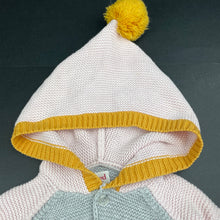 Load image into Gallery viewer, Girls Seed, knitted cotton hooded cardigan / sweater, GUC, size 0,  
