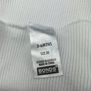 unisex Bonds, white ribbed cotton singlet top, EUC, size 00,  