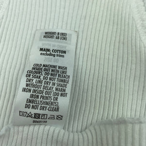 unisex Bonds, white ribbed cotton singlet top, EUC, size 00,  