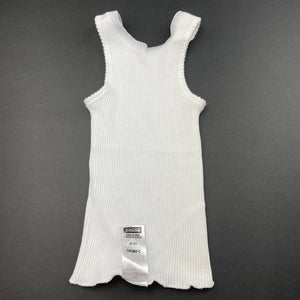 unisex Bonds, white ribbed cotton singlet top, EUC, size 00,  