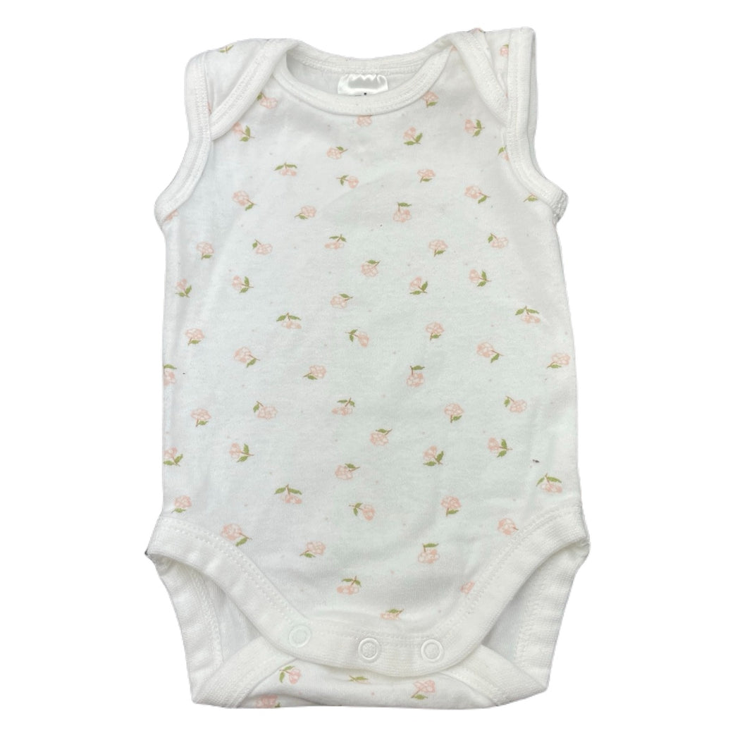 Girls Anko, floral soft cotton bodysuit / romper, EUC, size 000,  