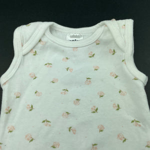 Girls Anko, floral soft cotton bodysuit / romper, EUC, size 000,  
