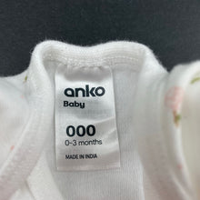 Load image into Gallery viewer, Girls Anko, floral soft cotton bodysuit / romper, EUC, size 000,  