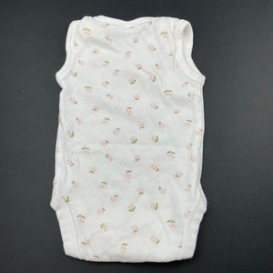 Girls Anko, floral soft cotton bodysuit / romper, EUC, size 000,  