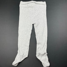 Load image into Gallery viewer, unisex Target, grey ribbed cotton footed leggings / bottoms, FUC, size 0,  