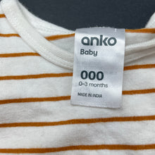 Load image into Gallery viewer, unisex Anko, striped stretchy bodysuit / romper, GUC, size 000,  