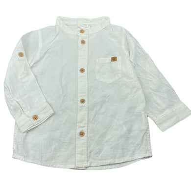 Boys H&M, lightweight cotton long sleeve collarless shirt, EUC, size 0,  