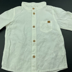 Boys H&M, lightweight cotton long sleeve collarless shirt, EUC, size 0,  