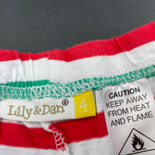 Load image into Gallery viewer, unisex Lily &amp; Dan, cotton Christmas pyjama shorts, elasticated, GUC, size 4,  