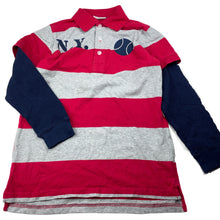 Load image into Gallery viewer, Boys EPK, spliced long sleeve cotton polo top, GUC, size 10,  