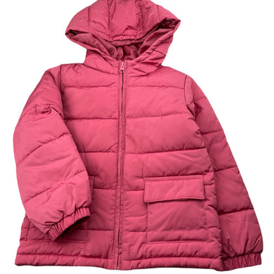 Girls Anko, pink hooded jacket / coat, L: 44cm, GUC, size 6,  