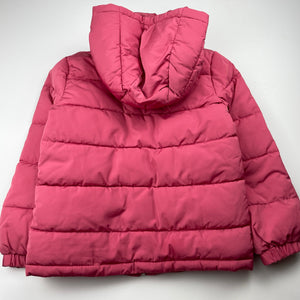 Girls Anko, pink hooded jacket / coat, L: 44cm, GUC, size 6,  