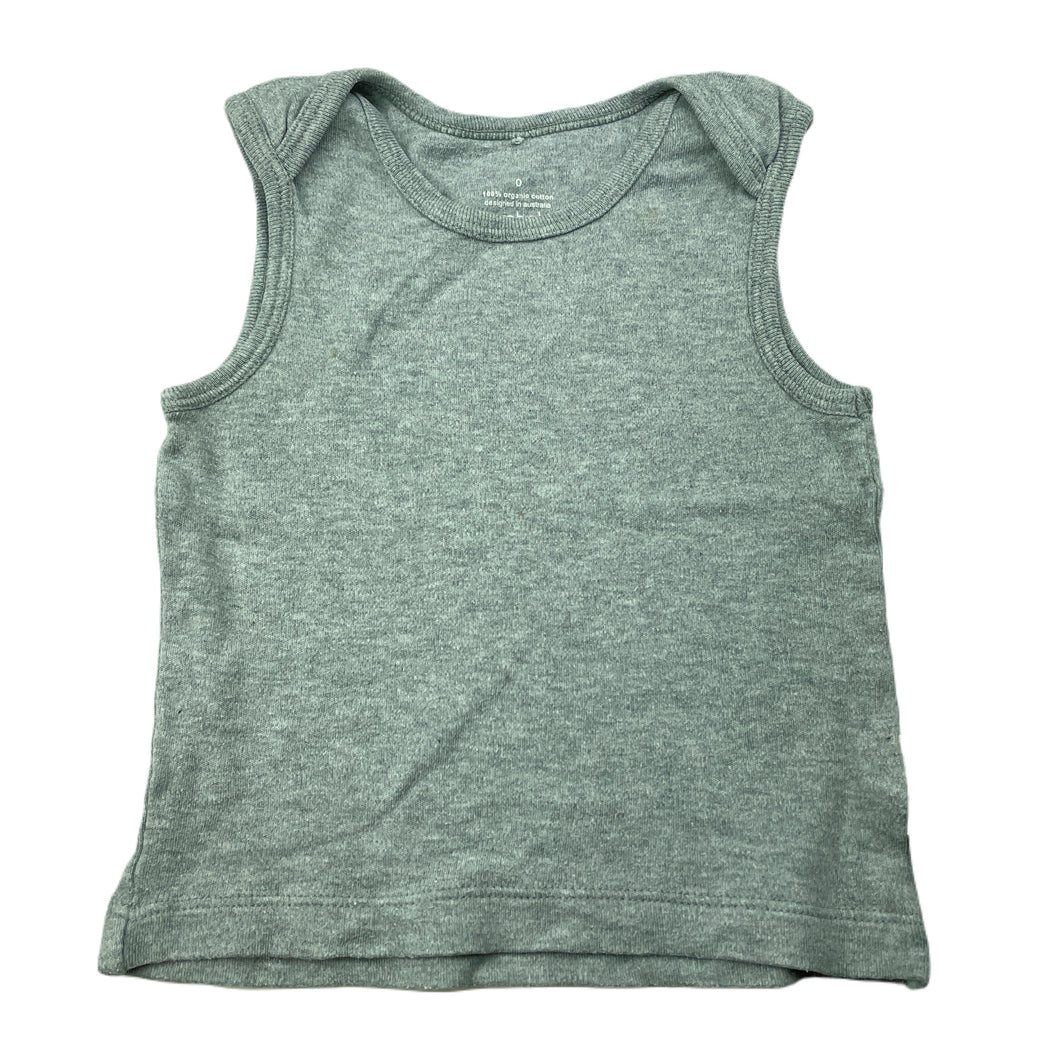 Boys purebaby, organic cotton singlet / tank top, FUC, size 0,  