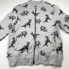 Load image into Gallery viewer, Boys H&amp;M, fleece lined zip up sweater, dinosaurs, EUC, size 9-10,  